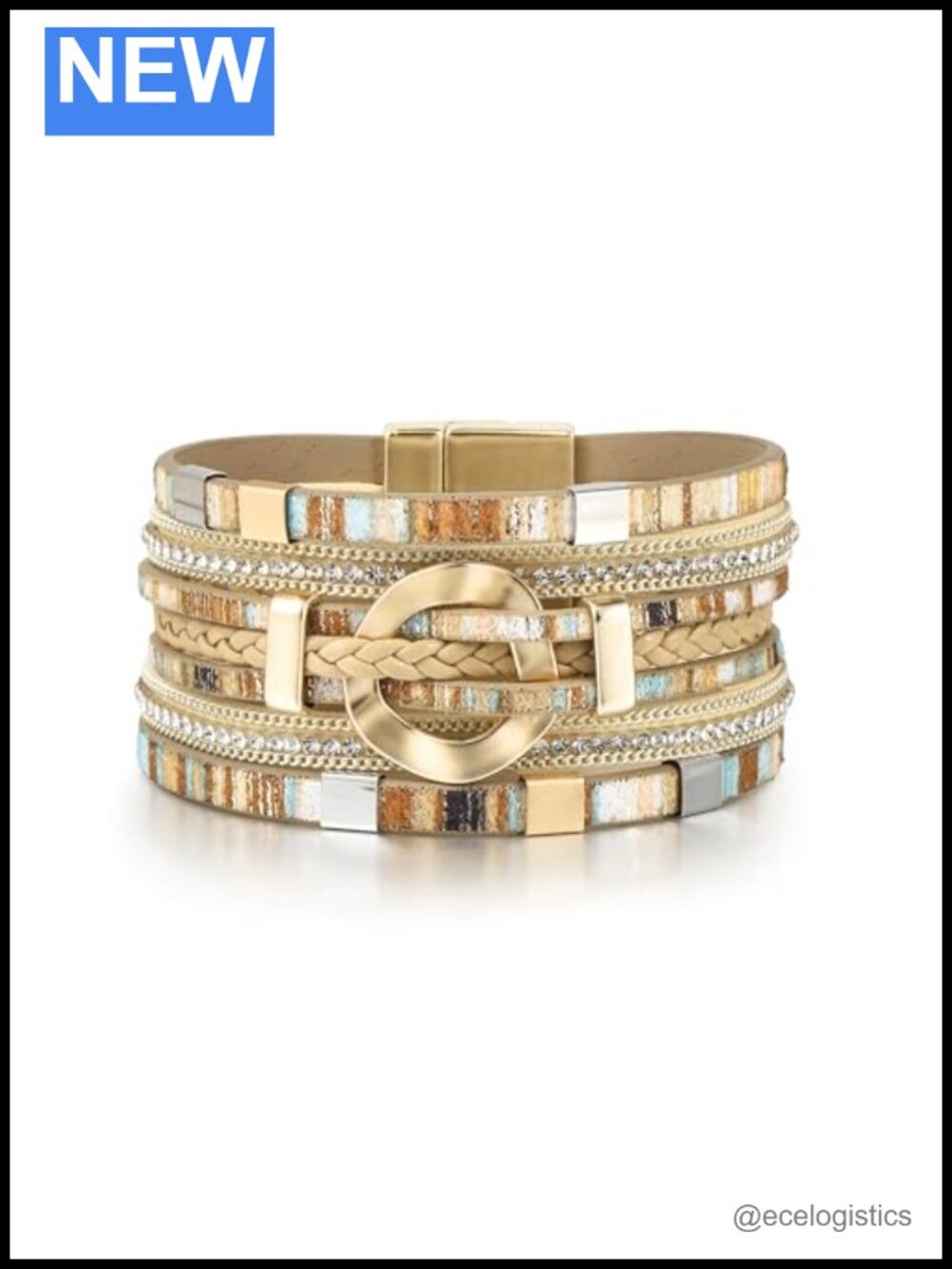 Leather Wrap Bracelet for Women, Boho Layered Cuff Bangle, Stackable Jewelry